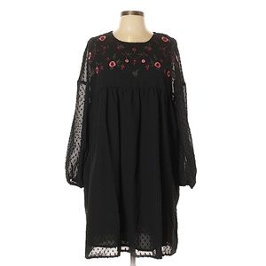 Suzanne Betro Black Sheer Floral Dress-NWT